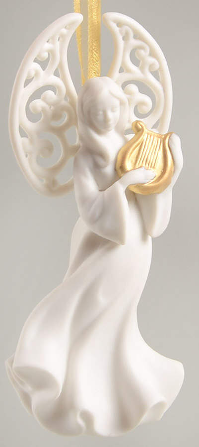 Wedgwood Christmas Ornament Angel With Harp - Boxed by Wedgwood-1
