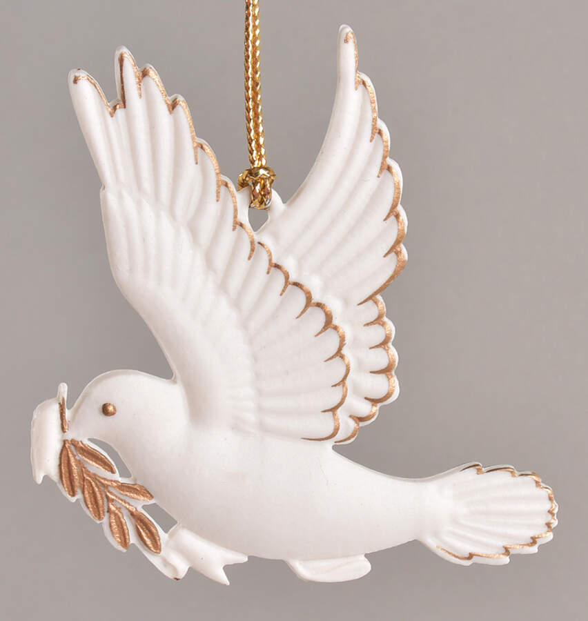 Wedgwood Christmas Ornament Dove-Gold-Peace - Boxed by Wedgwood-1