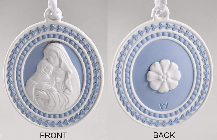 Wedgwood Christmas Ornament Madonna & Child-Blue Border - No Box by Wedgwood-1
