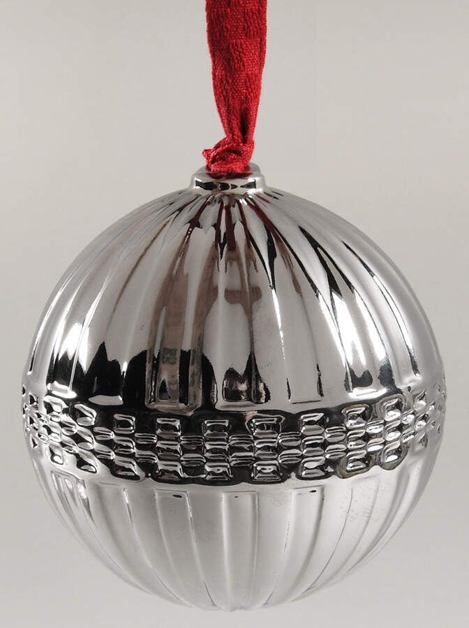 Wedgwood Christmas Ornament Fluted Ornament- Silver Coated - Boxed by Wedgwood-1