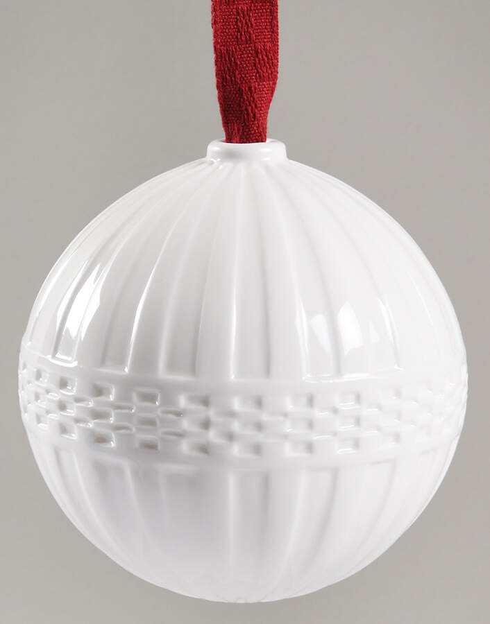 Wedgwood Christmas Ornament Fluted Ball Ornament - Boxed by Wedgwood-1