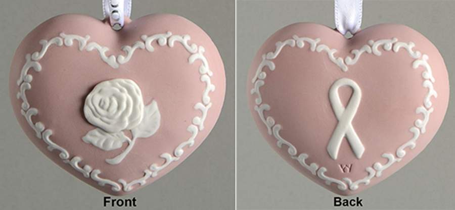 Wedgwood Christmas Ornament Pink Heart Orn Breast Cancer - Boxed by Wedgwood-1