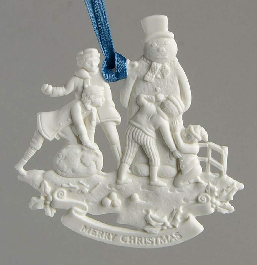 Wedgwood Christmas Ornament Snowman With Children-Merry Christmas - Boxed by Wedgwood-1