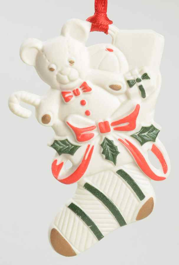Wedgwood Christmas Ornament Stocking-Multicolor-Teddy Bear - Boxed by Wedgwood-1
