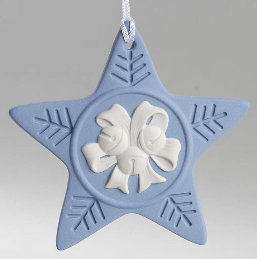 Annual Jasperware Ornament Jingle Bell Star - No Box by Wedgwood-1