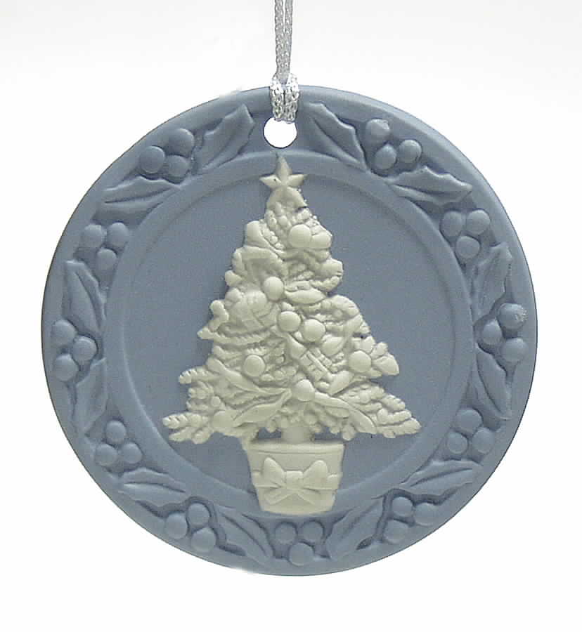 Annual Jasperware Ornament Christmas Tree - With Box by Wedgwood-1