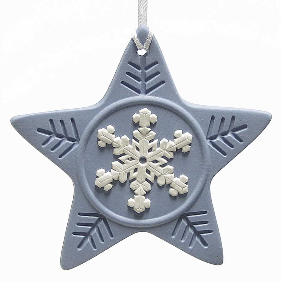 Annual Jasperware Ornament Snowflake Star - With Box by Wedgwood-1