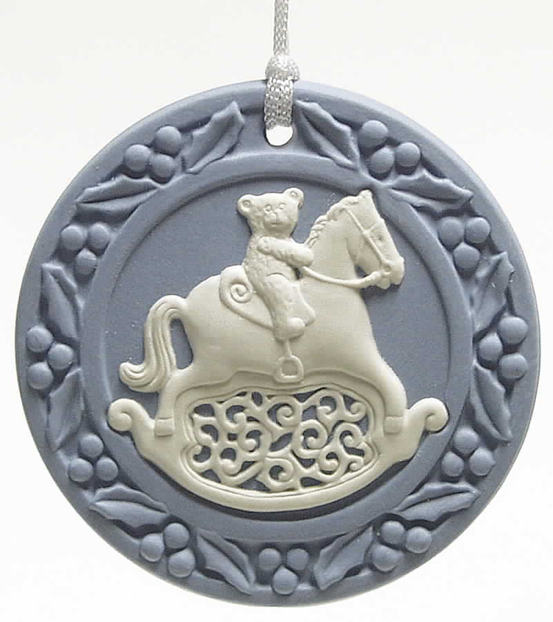 Annual Jasperware Ornament Rocking Horse - Boxed by Wedgwood-1