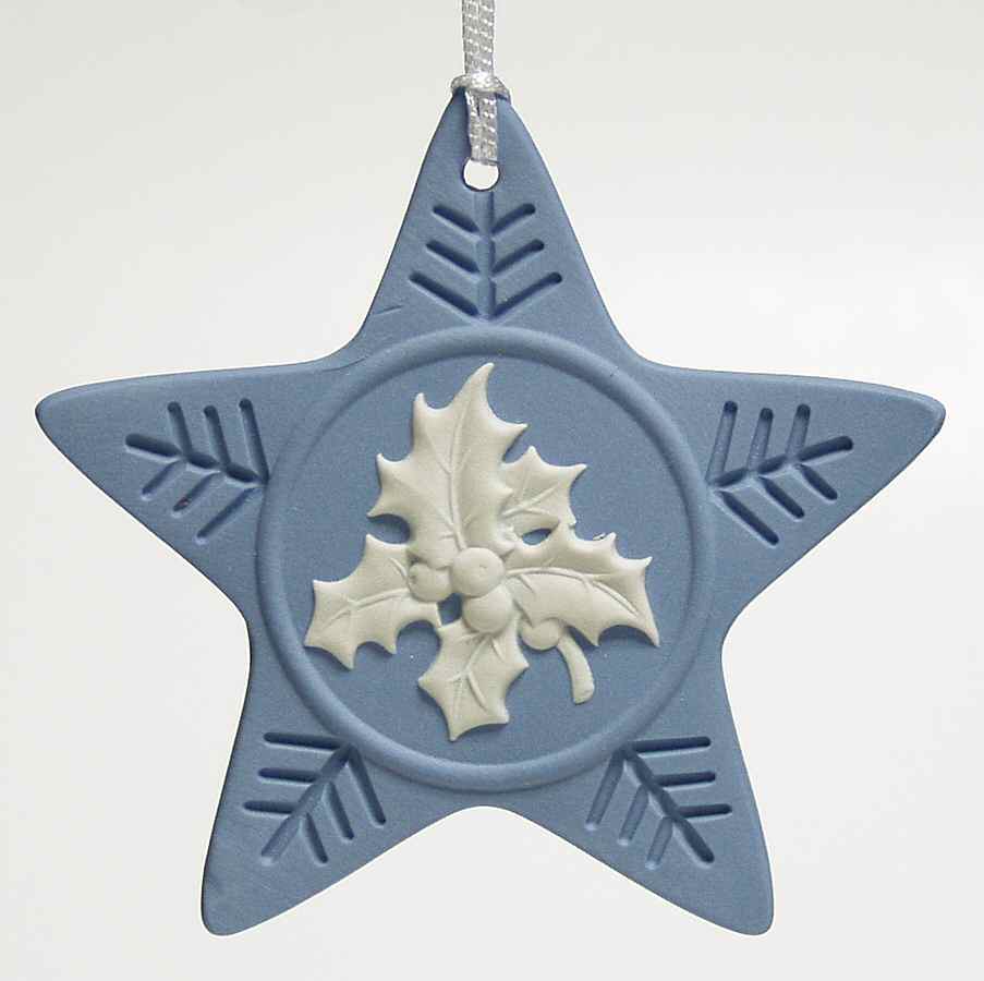 Annual Jasperware Ornament Holly Star - Boxed by Wedgwood-1