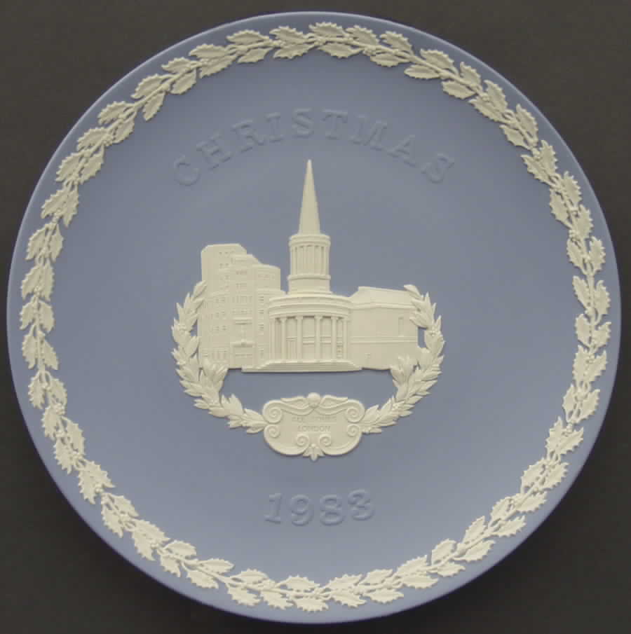 Jasperware Christmas Plate All Souls-Langham Place - Boxed by Wedgwood-1