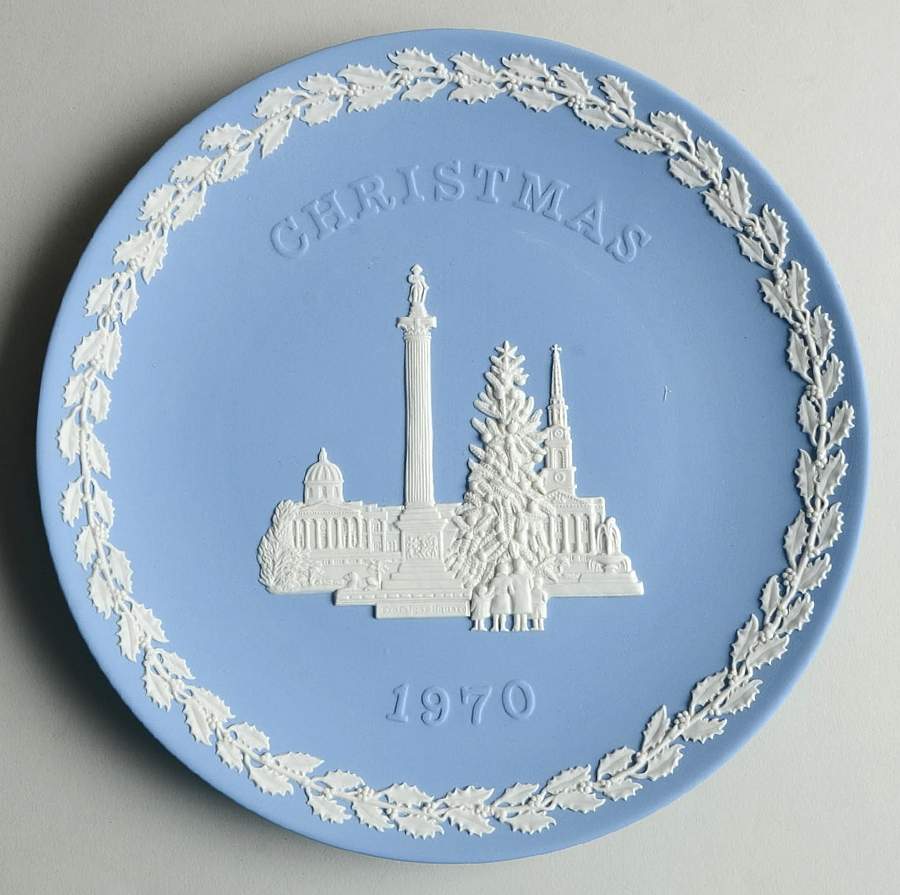 Jasperware Christmas Plate Trafalgar Square - Boxed by Wedgwood-1