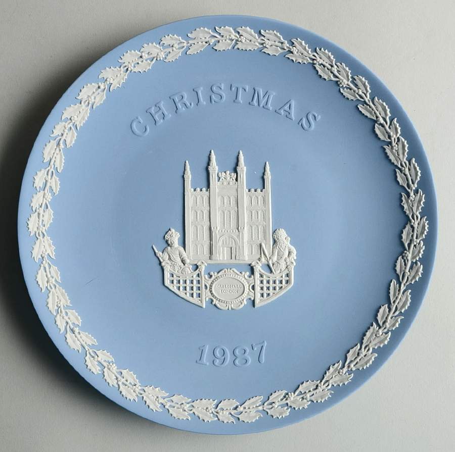 Jasperware Christmas Plate Guild Hall - Boxed by Wedgwood-1