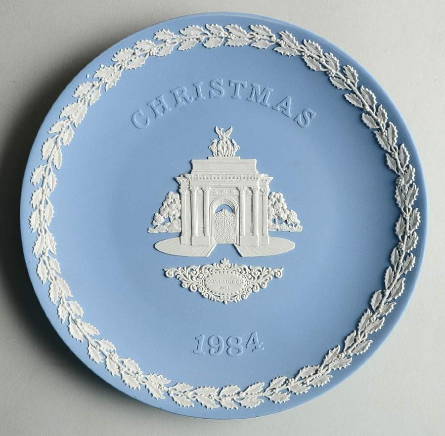 Jasperware Christmas Plate Constitution Hill - No Box by Wedgwood-1