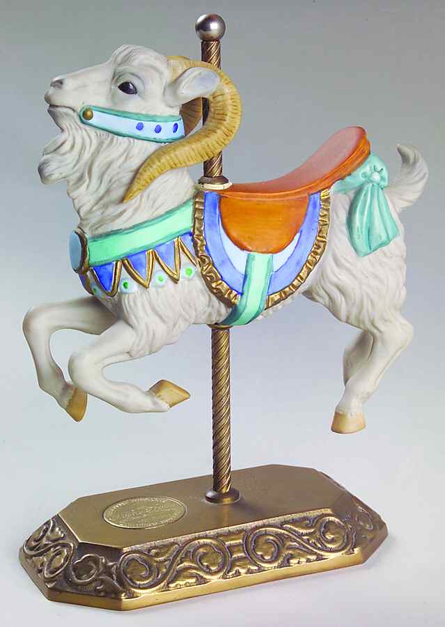American Carousel Looff Ram-Brass Base - Boxed by Willitts Galleries-1