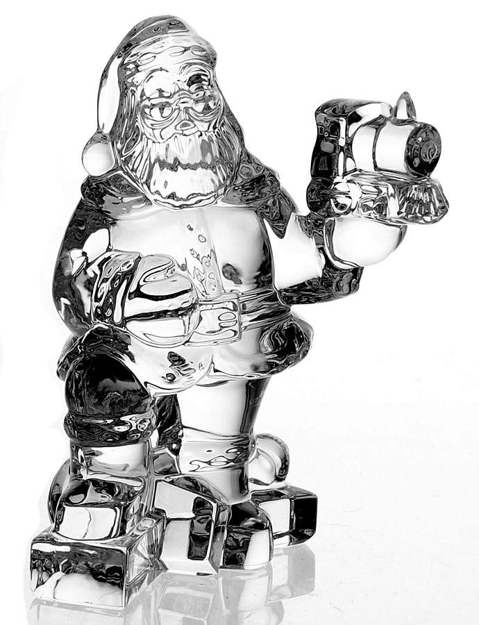 Santa Claus-Figurine 6th Edition Santa-With Train - Boxed by Waterford Crystal-1