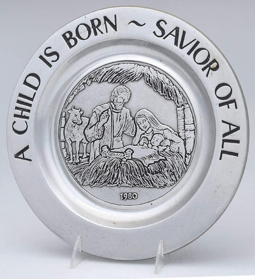 Wilton Armetale Christmas Plate A Child Is Born - Boxed by Wilton Armetale-1