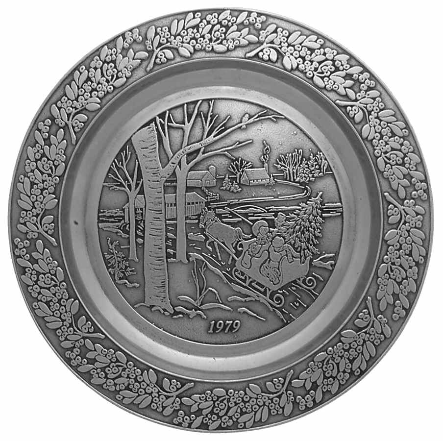 Wilton Armetale Christmas Plate Sleigh Ride-Mistletoe - No Box by Wilton Armetale-1