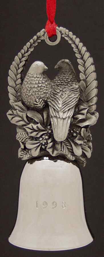 Twelve Days of Christmas-Mini Bell Two Turtle Doves - Boxed by Wallace Silver-1