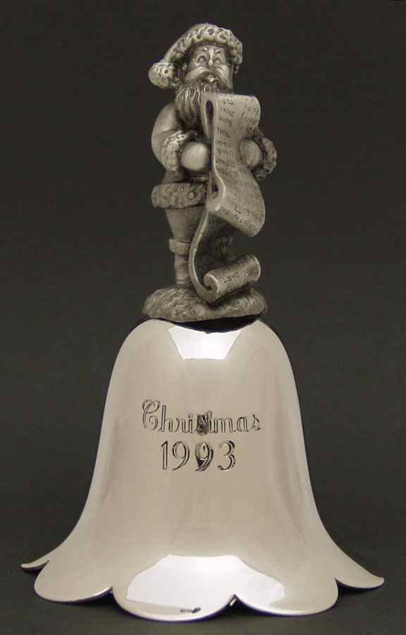 Santa Annual Bell 1993-Santa - Boxed by Wallace Silver-1