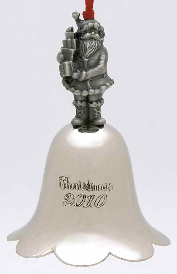 Santa Annual Bell 2010-Santa Bell - Boxed by Wallace Silver-1