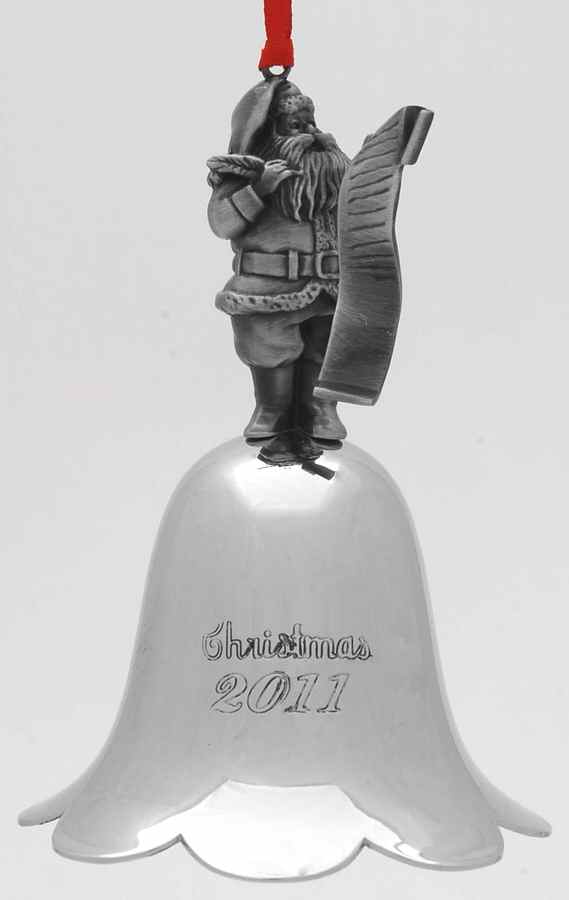 Santa Annual Bell 2011-Santa Bell - Boxed by Wallace Silver-1