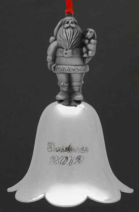 Santa Annual Bell 2012-Santa Bell - Boxed by Wallace Silver-1