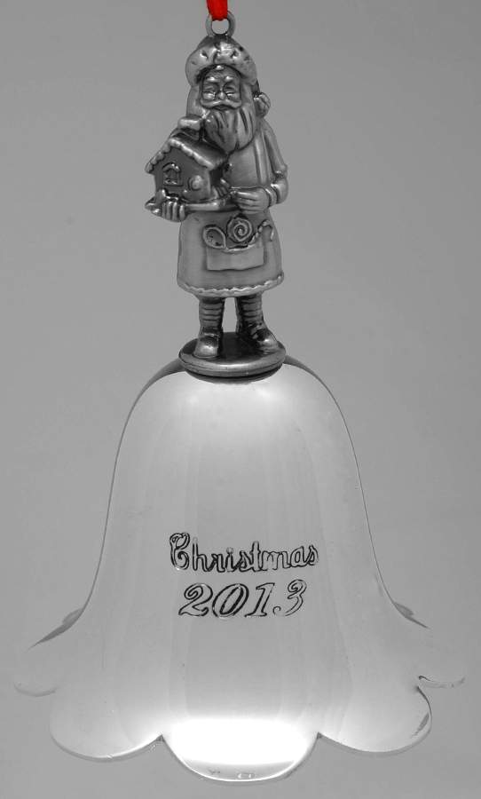 Santa Annual Bell 2013-Santa Bell - Boxed by Wallace Silver-1