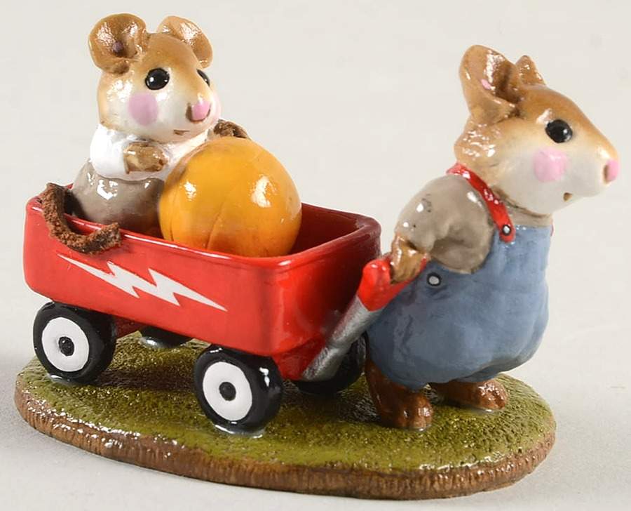 Mice Little Red Wagon - No Box by Wee Forest Folk-1