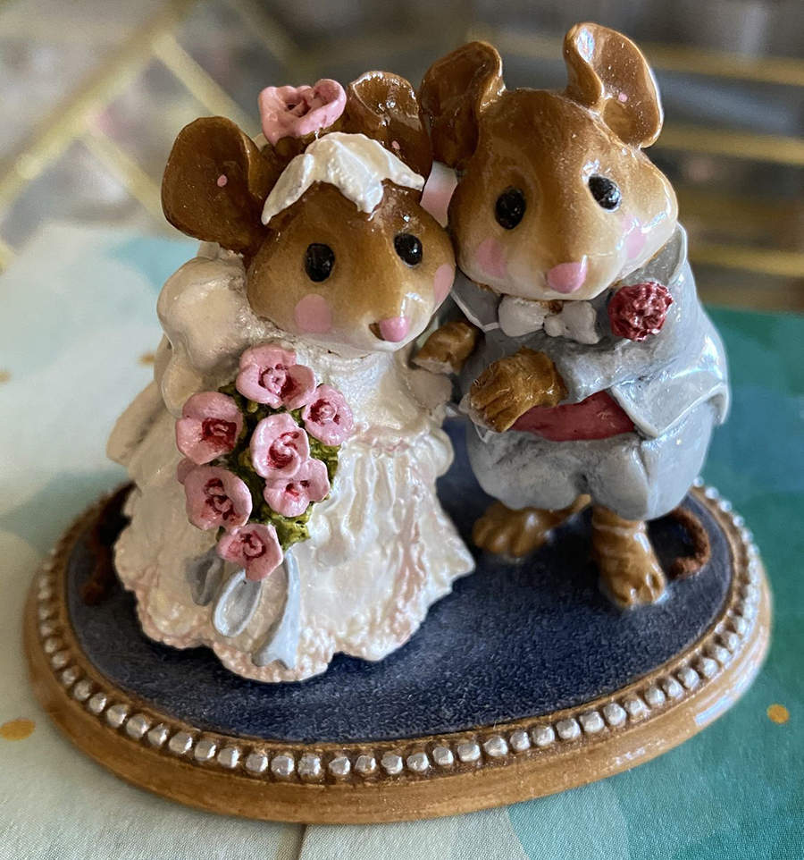 Mice The Wedding Pair-Lt Blue Suit - No Box by Wee Forest Folk-1