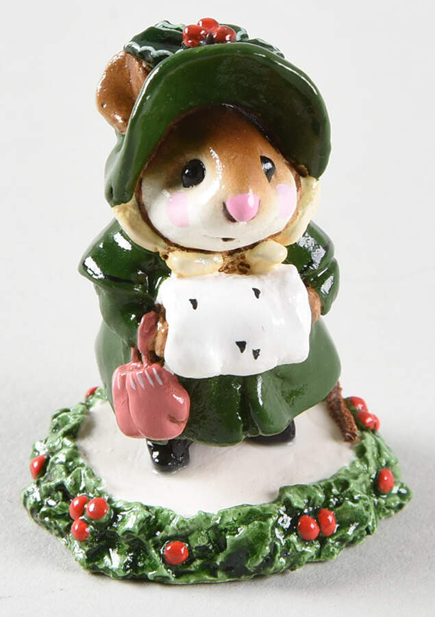Mice Miss Noel - Green Coat - Boxed by Wee Forest Folk-1