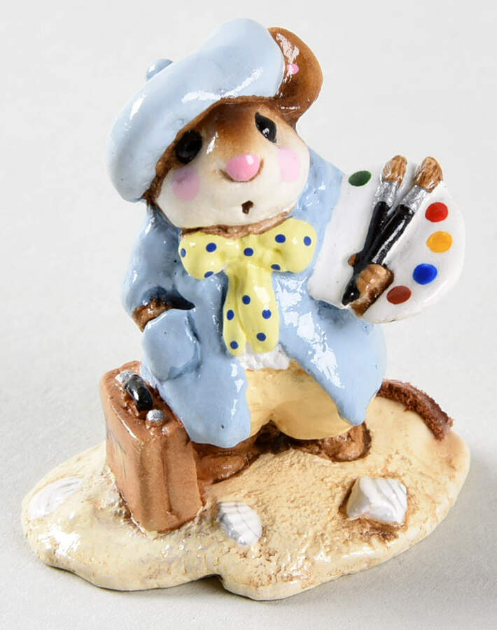 Mice Arty Mouse Blue Coat - No Box by Wee Forest Folk-1