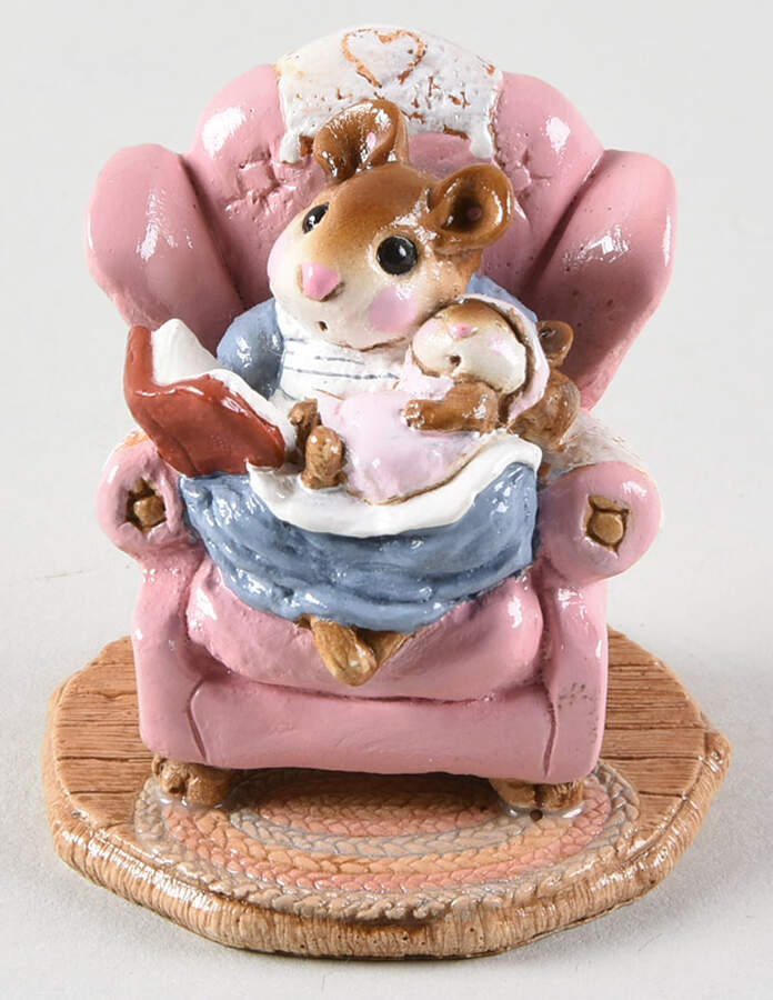 Mice Baby Sitter - Pink Chair - No Box by Wee Forest Folk-1
