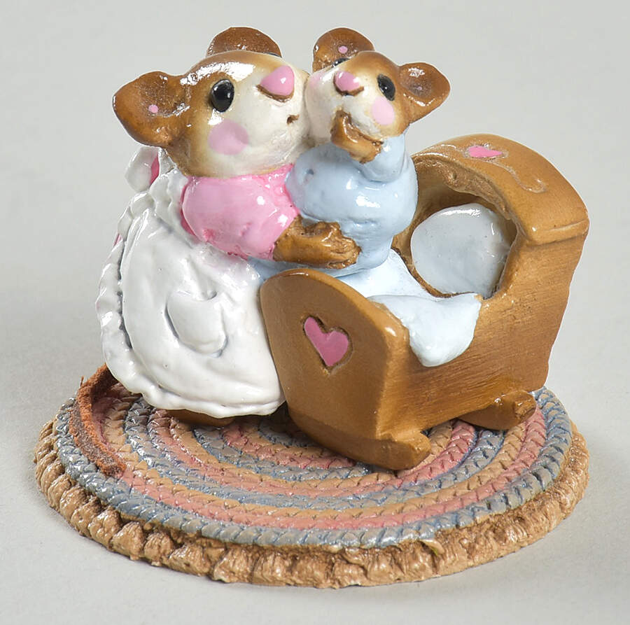 Mice Beddy-Bye Mousey  - Blue Pjs - No Box by Wee Forest Folk-1