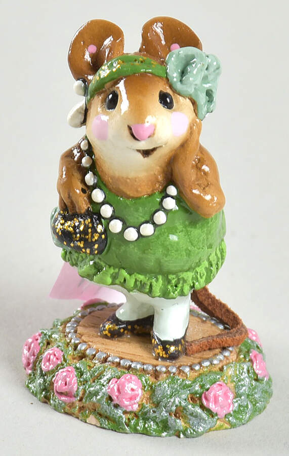 Mice Zelda - Green Dress - Boxed by Wee Forest Folk-1