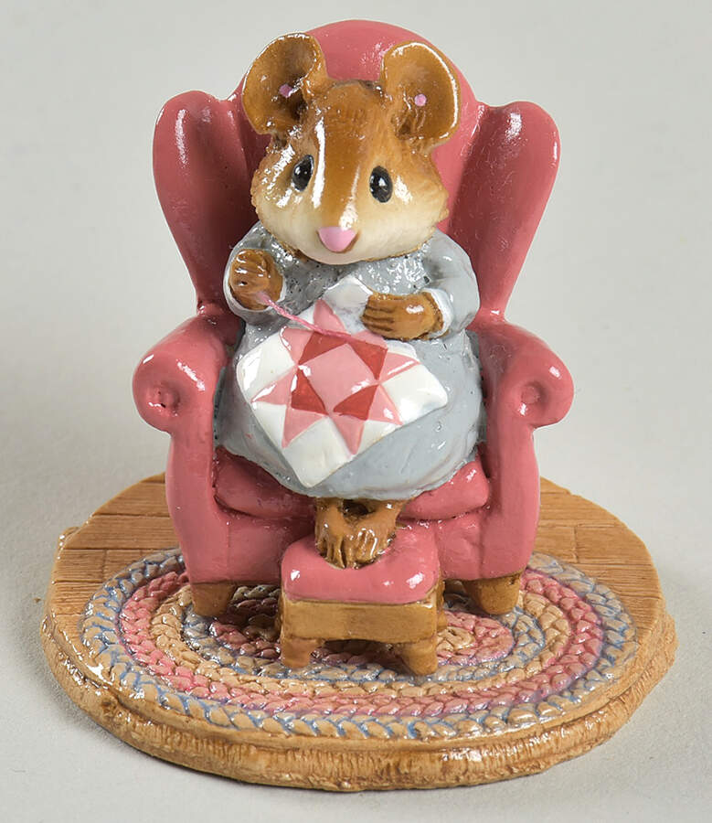 Mice Quilting Bee-Pink Chair - With Box Bx333 by Wee Forest Folk-1
