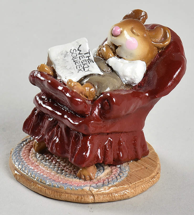Mice Forty Winks - Red Chair - No Box by Wee Forest Folk-1