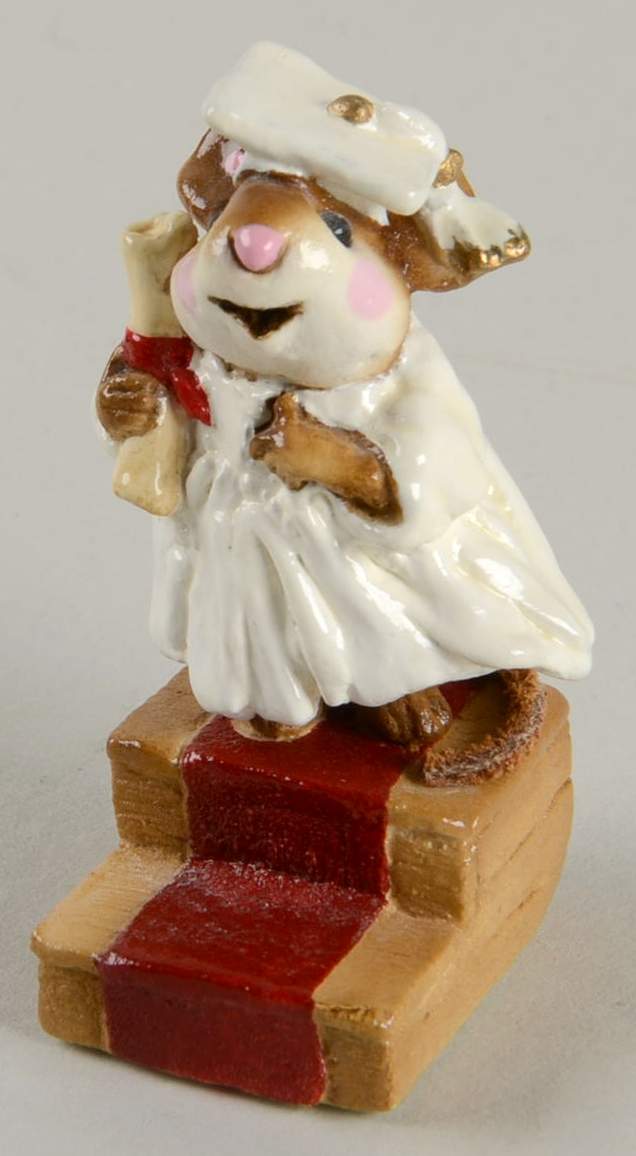 Mice Commencement Day-White Cap & Gown - Boxed by Wee Forest Folk-1