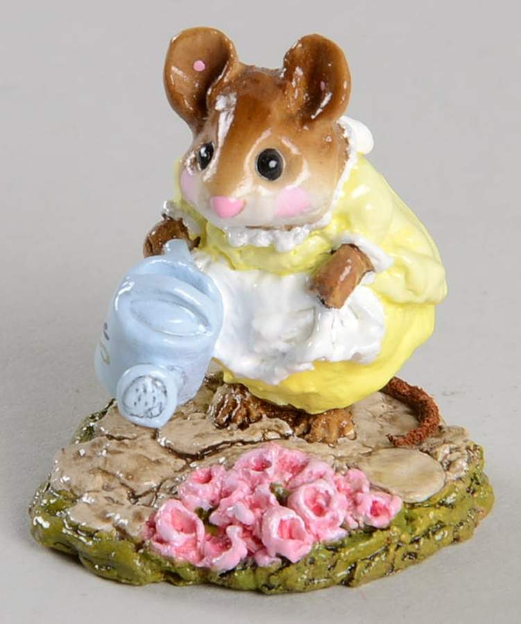 Mice Spring Gardener-Yellow Dress - Boxed by Wee Forest Folk-1