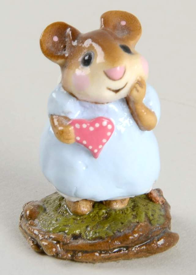 Mice Sweetheart-Mouse Holding Small Heart - No Box by Wee Forest Folk-1