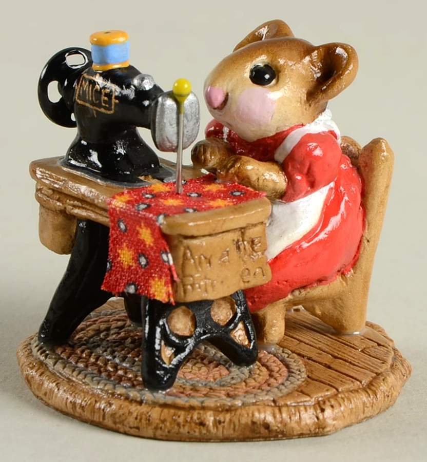 Mice Miss Bobbin -Red Dress - No Box by Wee Forest Folk-1
