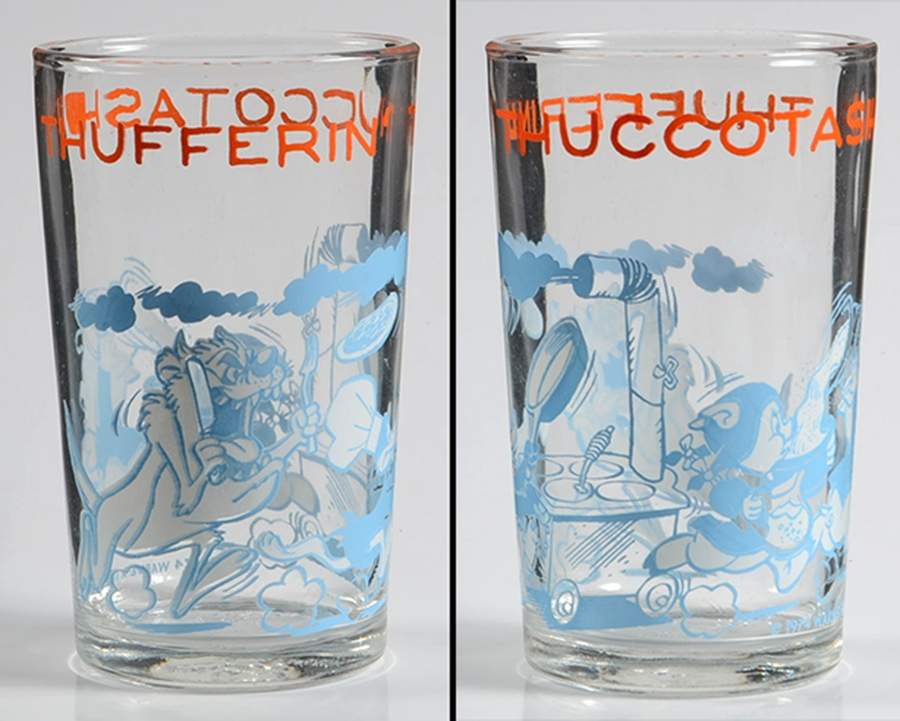 Warner Brothers Glasses 1974 Thufferin Thuccatash! - No Box by Welchs-1