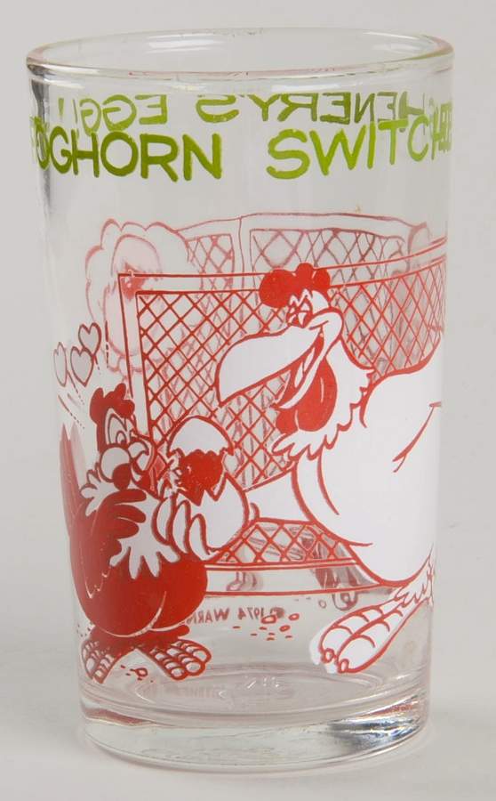 Warner Brothers Glasses 1974 Foghorn Switches Henerys Egg - No Box by Welchs-1