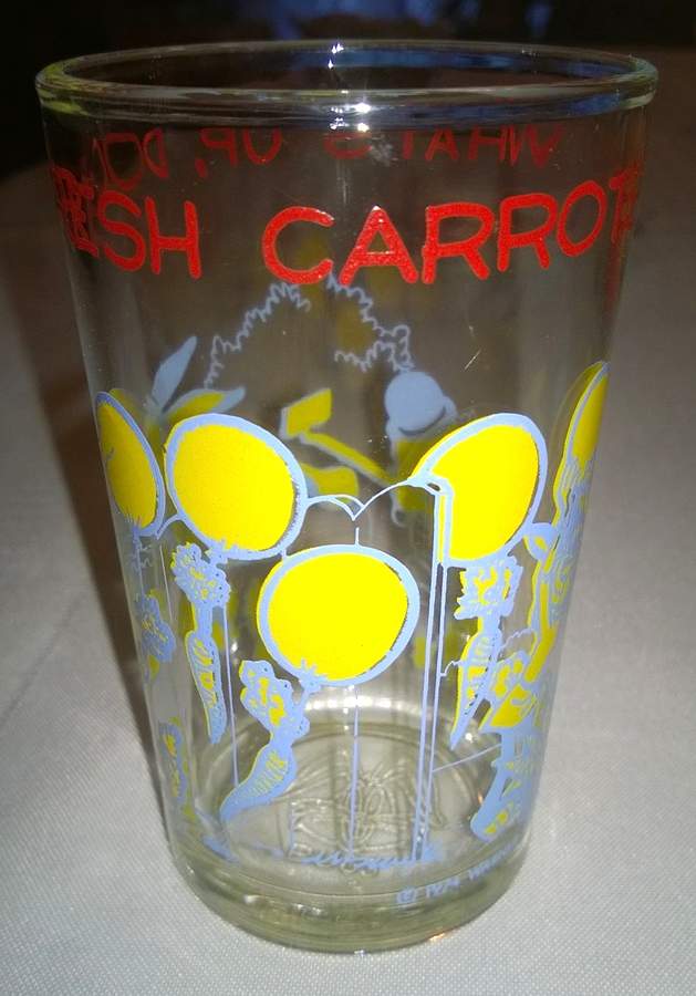 Warner Brothers Glasses 1974 What's Up Doc Fresh Carrots - No Box by Welchs-1