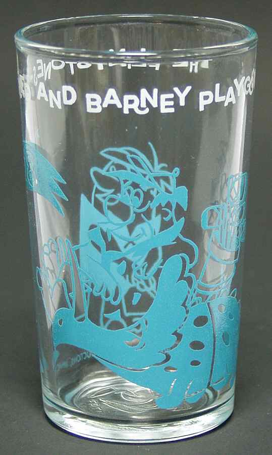 Flintstones Glasses 1962  Fred & Barney Play Golf - No Box by Welchs-1