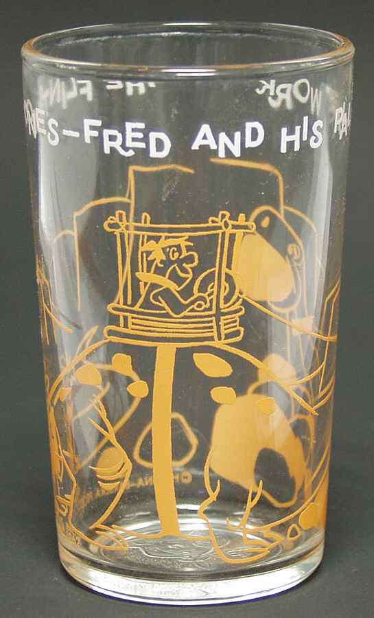 Flintstones Glasses 1962  Fred's Newest Invention - No Box by Welchs-1