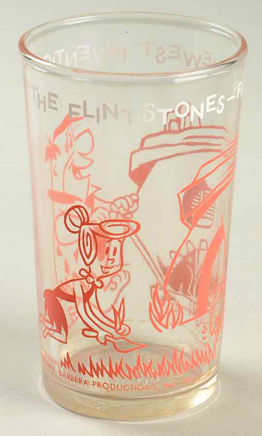Flintstones Glasses 1962  Fred Newest Invention - No Box by Welchs-1