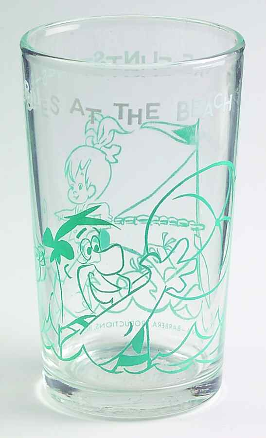 Flintstones Glasses 1964 Pebbles At The Beach - No Box by Welchs-1