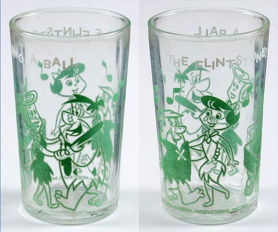 Flintstones Glasses 1964 The Flintstones Having A Ball - No Box by Welchs-1