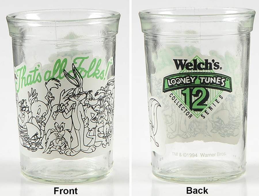 Looney Toons Glasses 1994 Thats All Folks! - No Box by Welchs-1