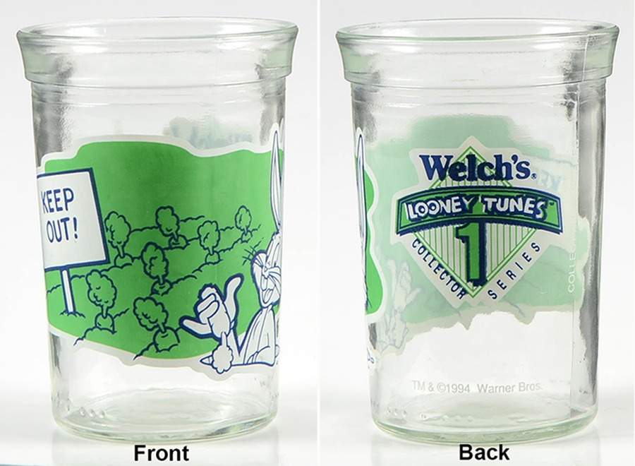 Looney Toons Glasses 1994 Bugs Bunny-Keep Out - No Box by Welchs-1